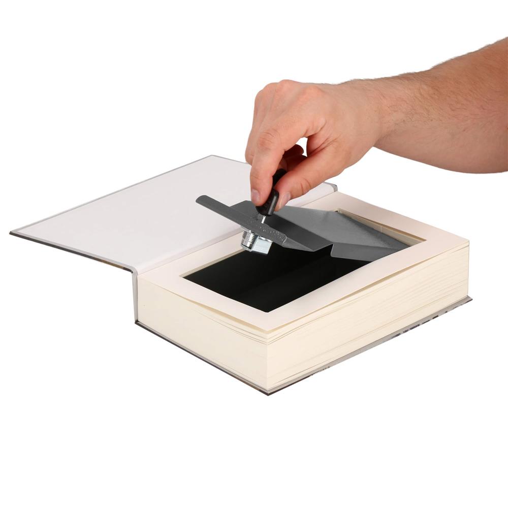 Caseta de valori, cutie metalica cu cheie, portabila, tip carte, London, 22x15.5x4.5 cm Household NewTrend