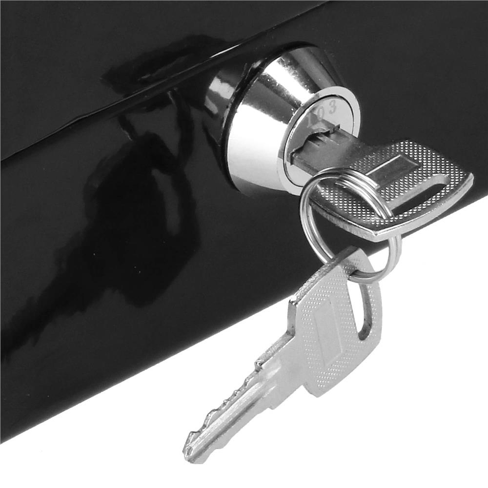 Caseta pentru bani tip cutie de valori, compartimentanta, cu cheie, metal, 15x12x8cm, negru Household NewTrend