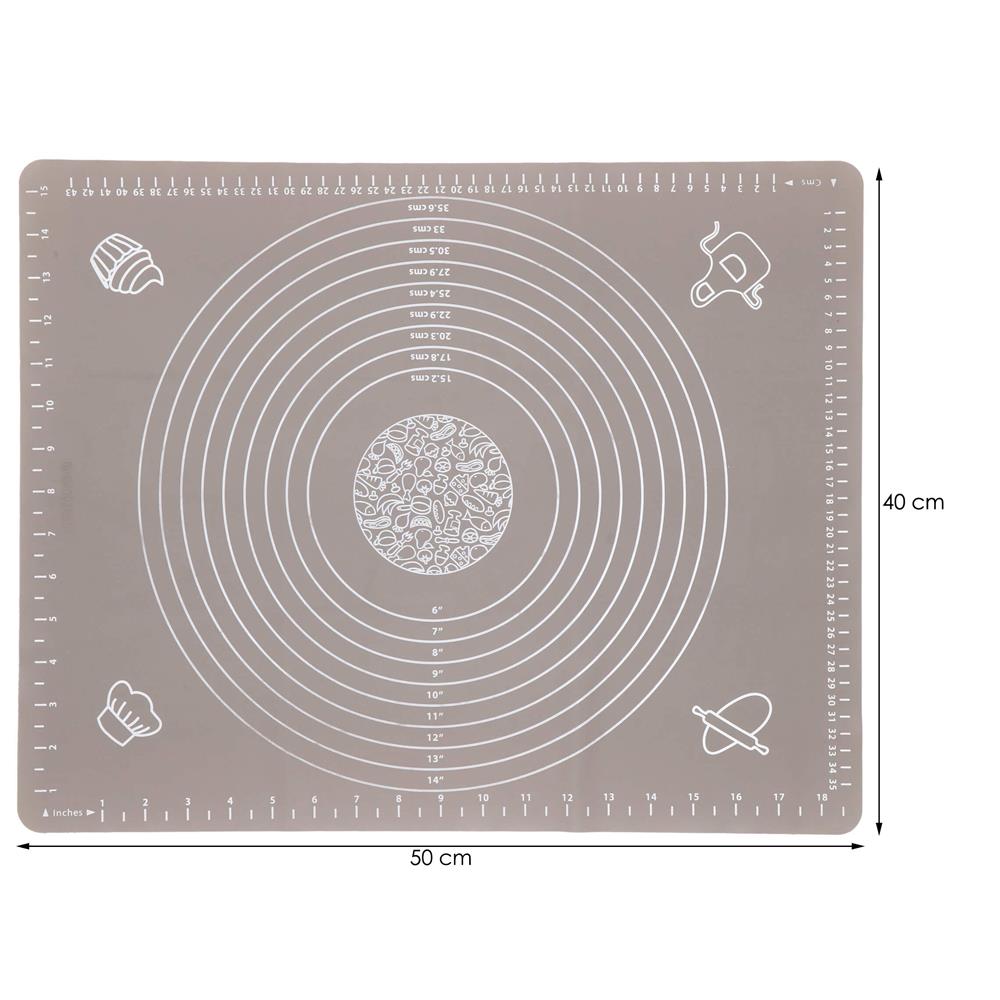 Plansa din silicon alimentar de framantat aluat, rezistenta la temperaturi ridicate, 50x40cm, gri Household NewTrend