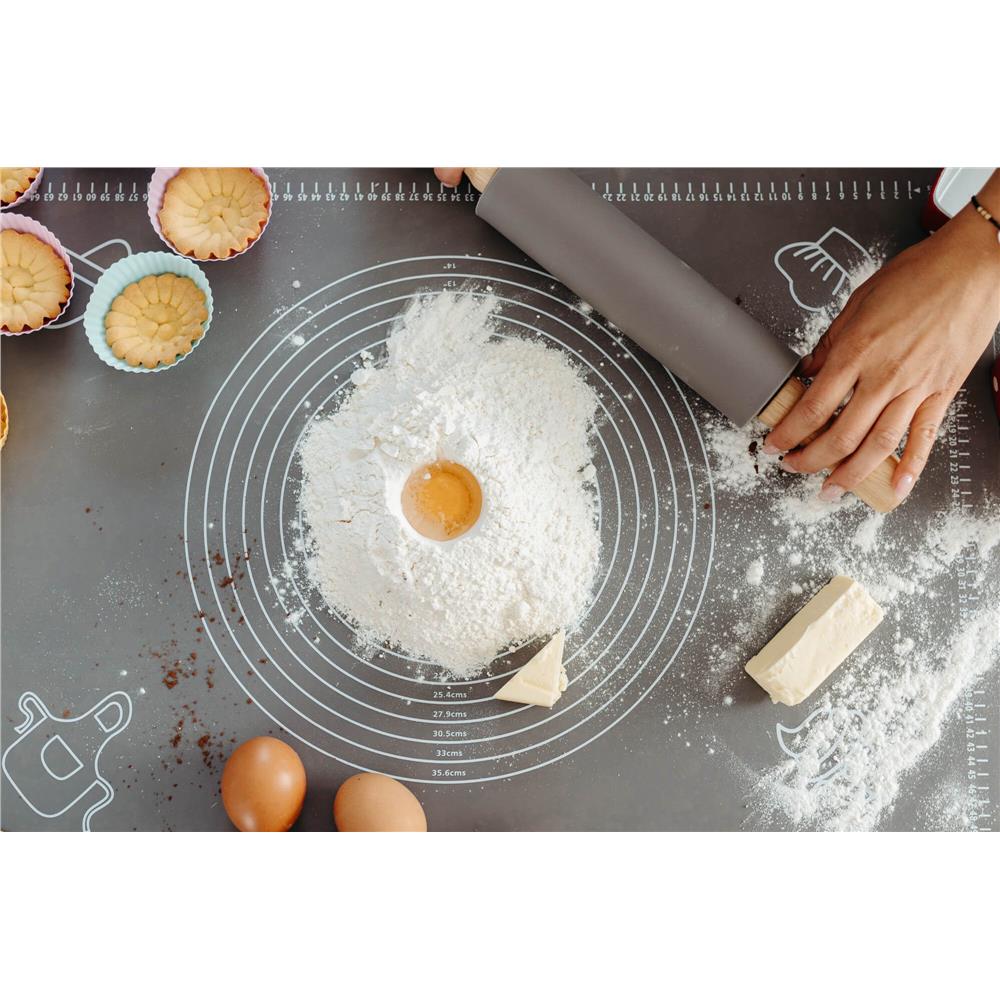 Plansa din silicon alimentar de framantat aluat, rezistenta la temperaturi ridicate, 50x40cm, gri Household NewTrend