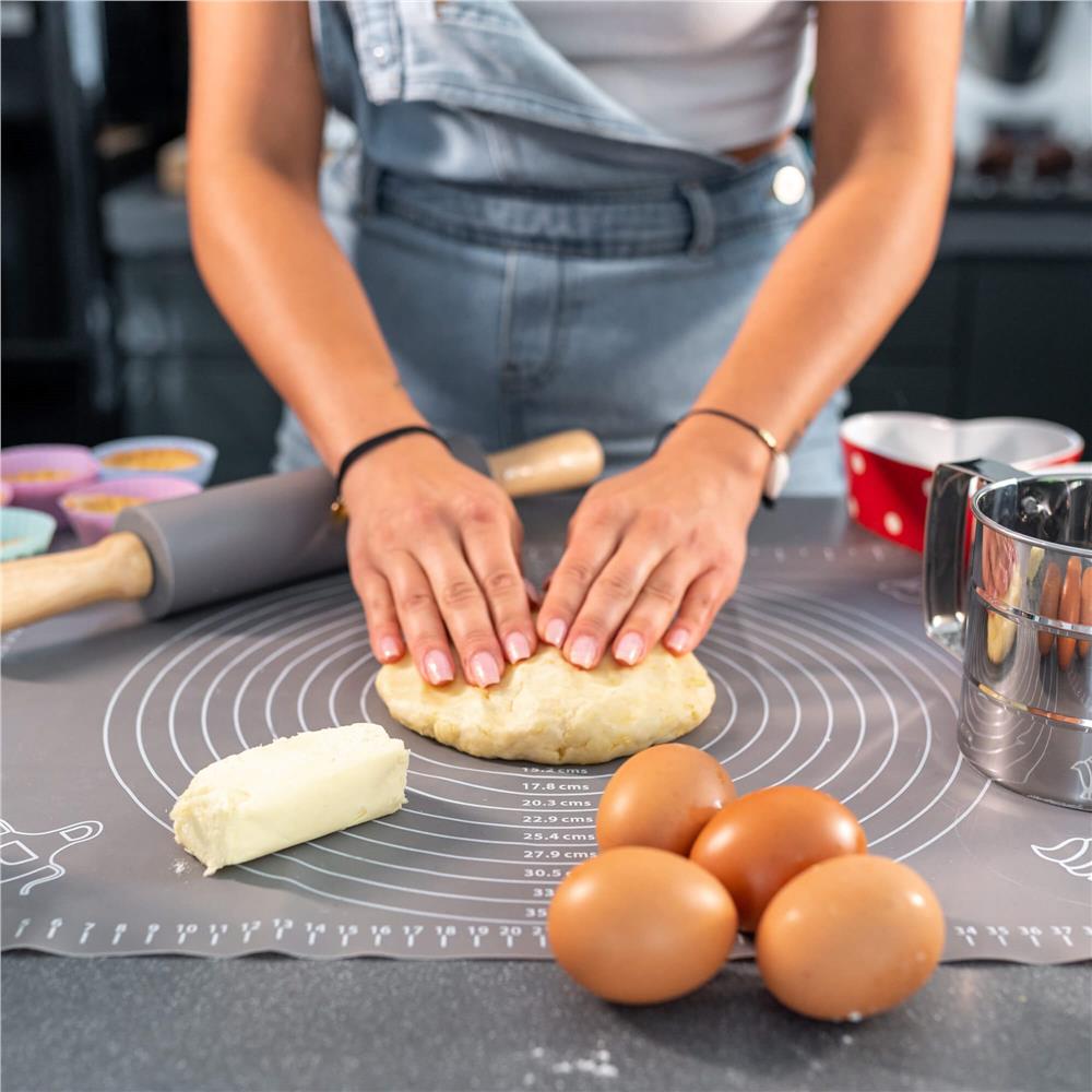 Plansa din silicon alimentar de framantat aluat, rezistenta la temperaturi ridicate, 50x40cm, gri Household NewTrend