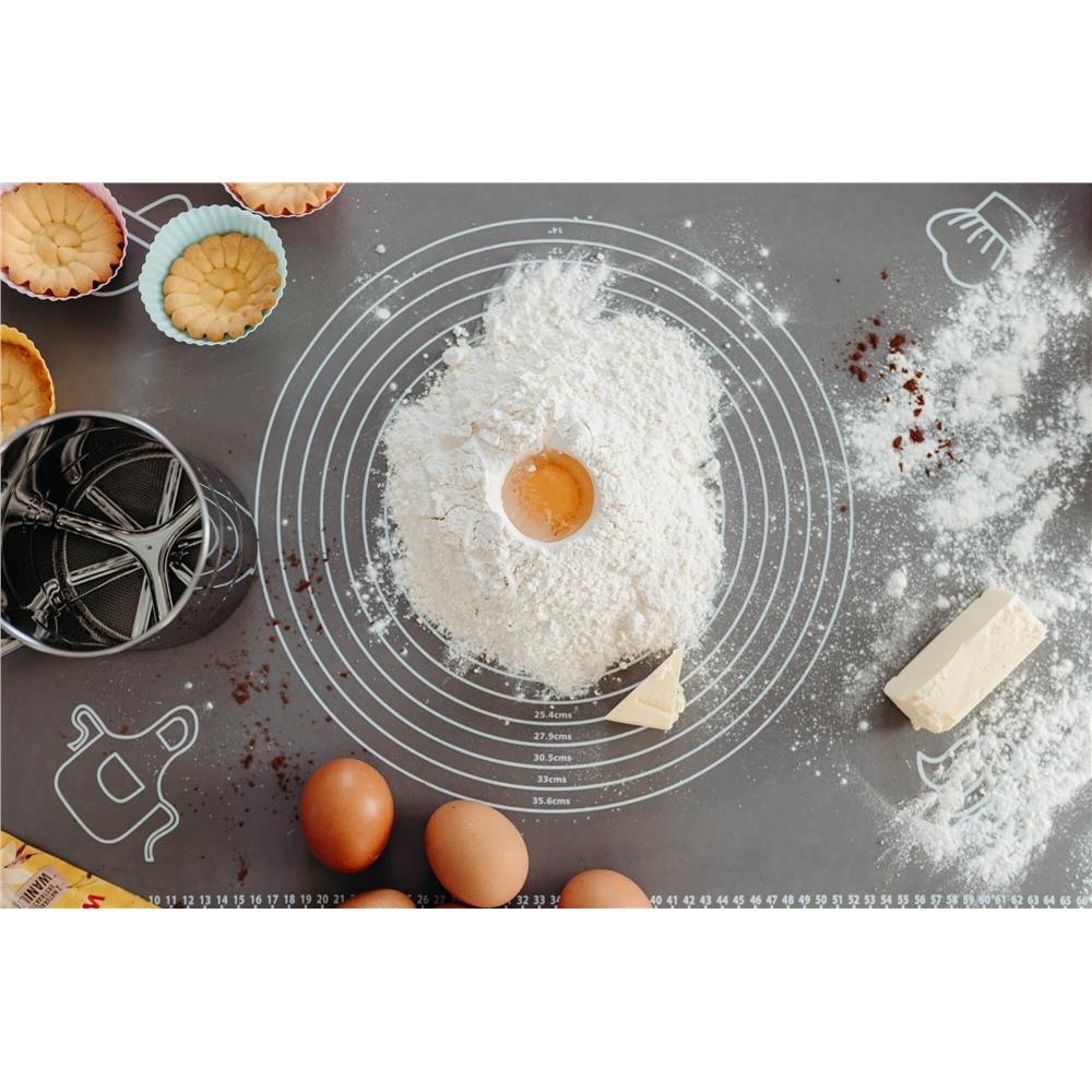 Plansa din silicon alimentar de framantat aluat, rezistenta la temperaturi ridicate, 50x40cm, gri Household NewTrend
