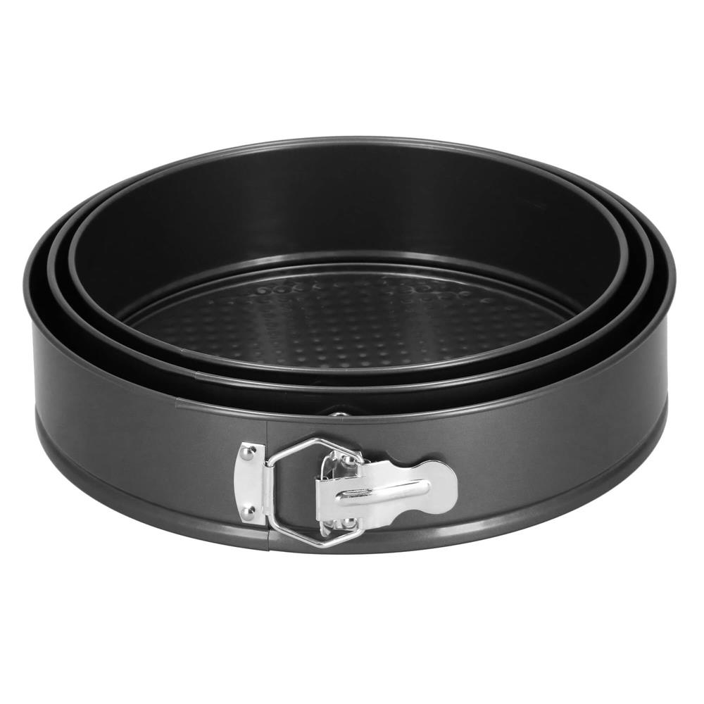 Set 3 forme de copt, 27, 25 si 23 cm, cu fund detasabil, gri Household NewTrend