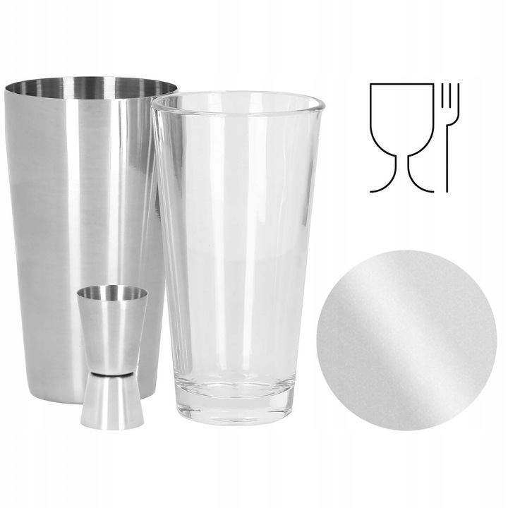 Set Cocktail Shaker Kit pentru barmani 400/700 ml, KI9, 11 piese Household NewTrend