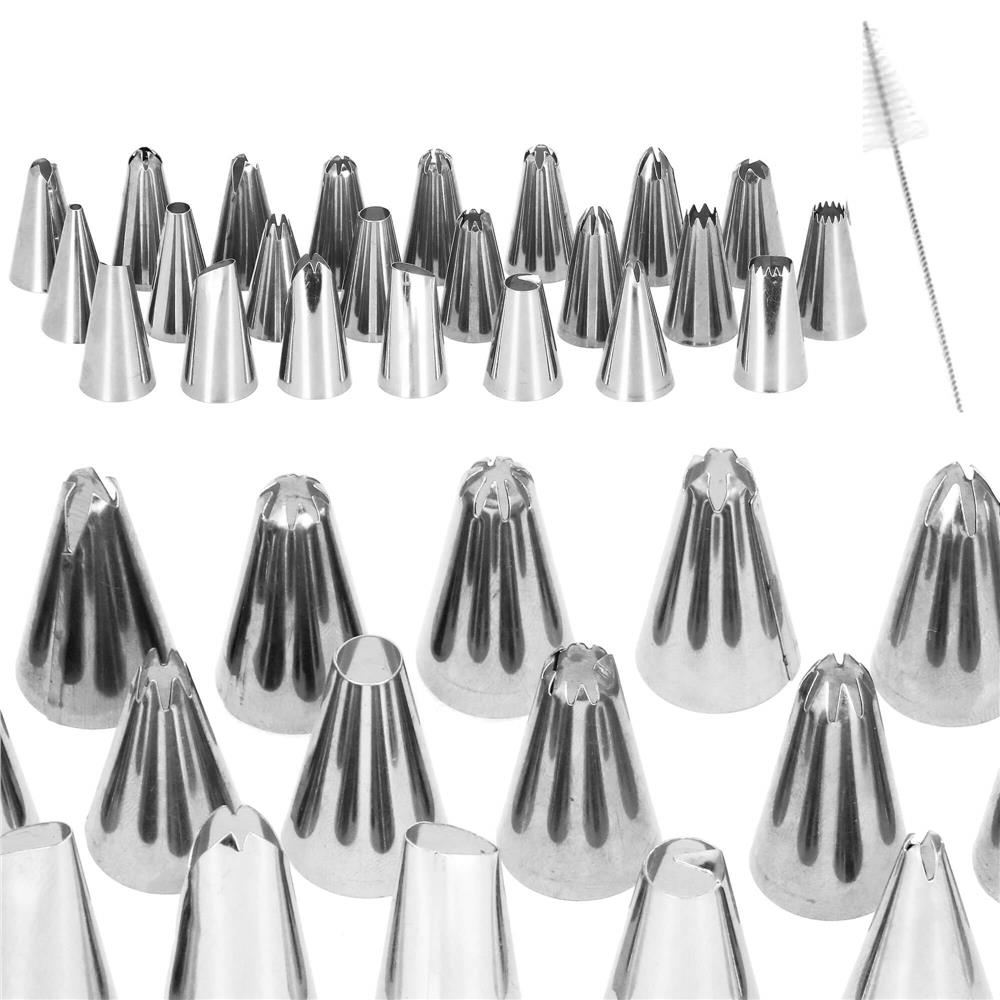 Set patiserie cu platou rotativ, 37 piese cu sabloane pentru ornarea prajiturilor Household NewTrend