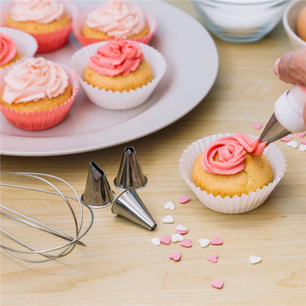 Set patiserie cu platou rotativ, 37 piese cu sabloane pentru ornarea prajiturilor Household NewTrend