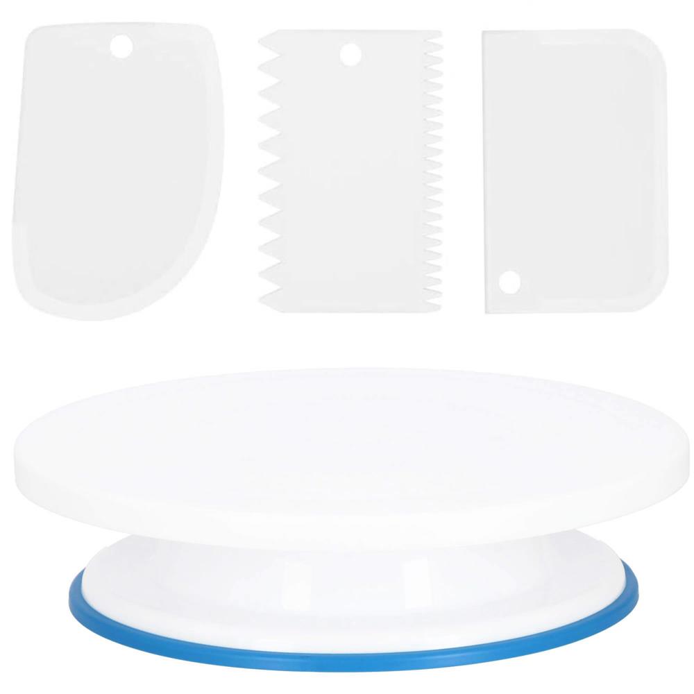 Set patiserie cu platou rotativ, 37 piese cu sabloane pentru ornarea prajiturilor Household NewTrend
