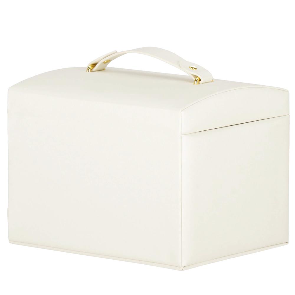 (DL) Cutie depozitare si organizare bijuterii, MDF, piele ecologica, 17,5 x 12 x 13,5 cm., crem Household NewTrend