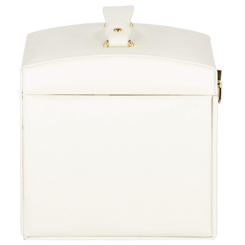 (DL) Cutie depozitare si organizare bijuterii, MDF, piele ecologica, 17,5 x 12 x 13,5 cm., crem Household NewTrend