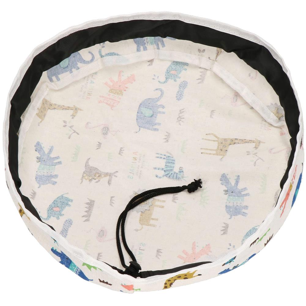 Cos depozitare haine sau jucarii, 30x30 cm, bumbac si in, 27 l, animalute, alb Household NewTrend