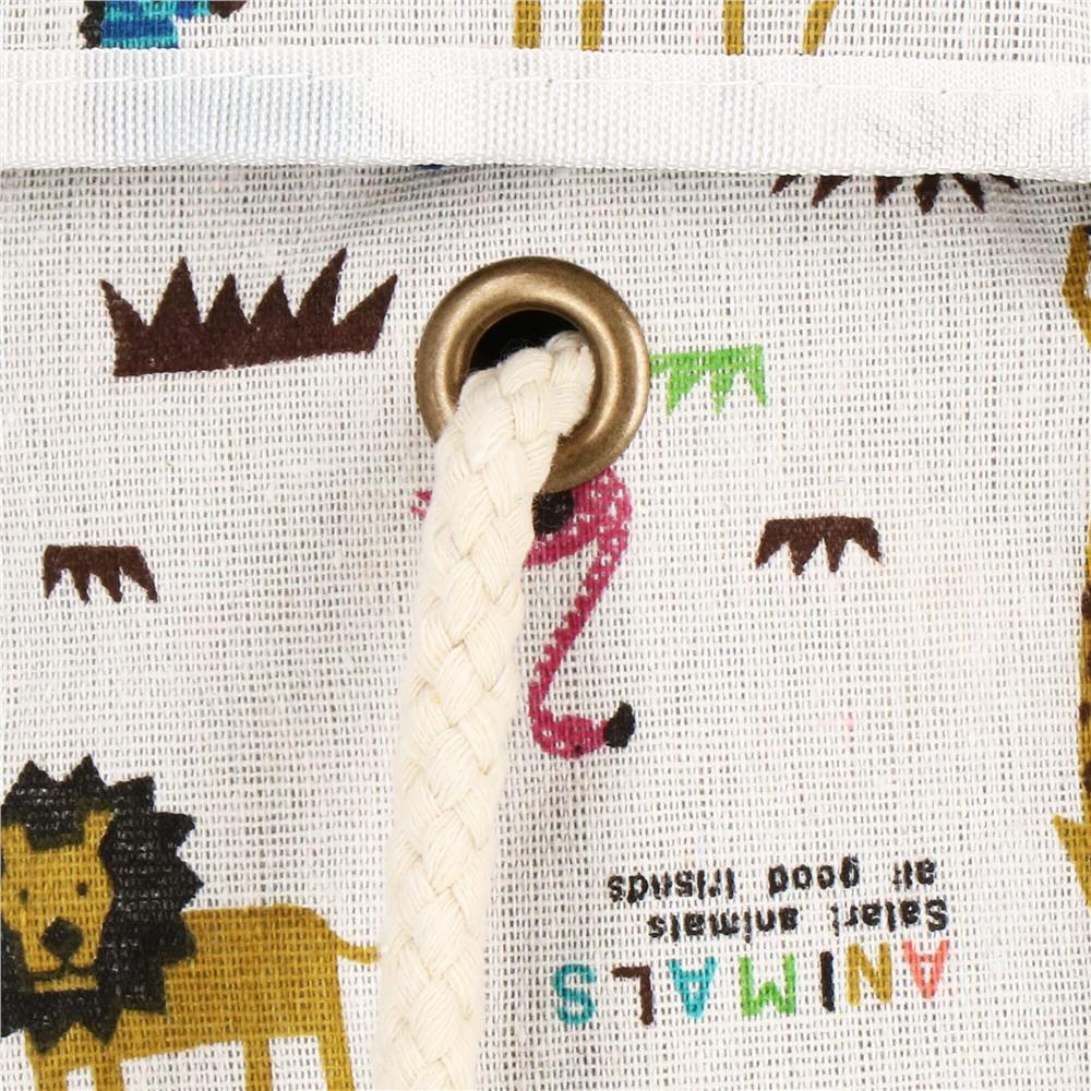 Cos depozitare haine sau jucarii, 30x30 cm, bumbac si in, 27 l, animalute, alb Household NewTrend