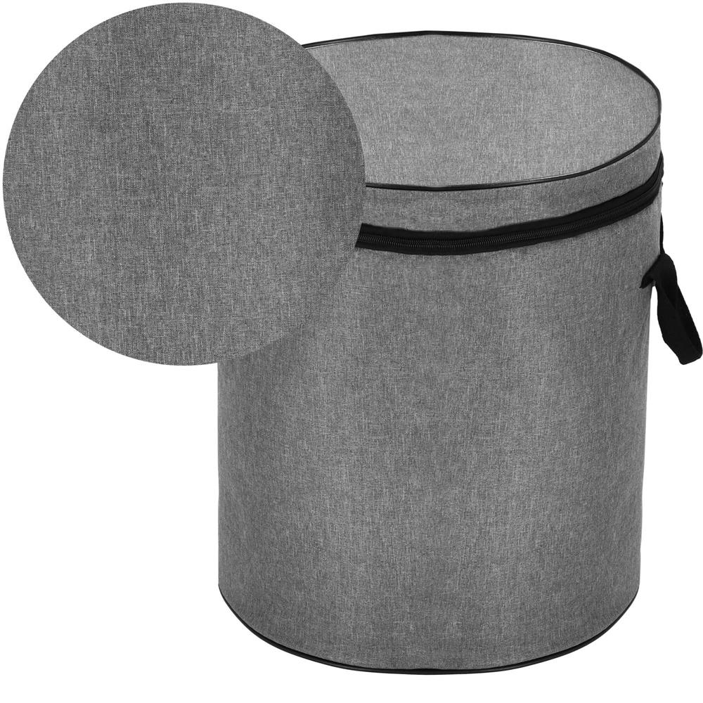 Cos depozitare haine sau jucarii, 40x33cm, bumbac si in, 43 l, gri Household NewTrend