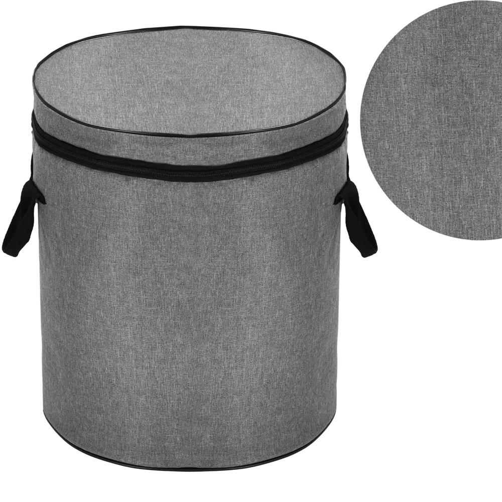 Cos depozitare haine sau jucarii, 40x33cm, bumbac si in, 43 l, gri Household NewTrend