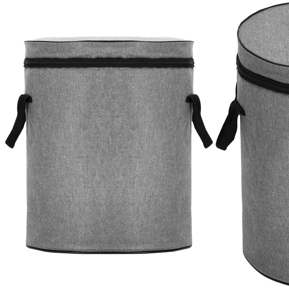 Cos depozitare haine sau jucarii, 40x33cm, bumbac si in, 43 l, gri Household NewTrend