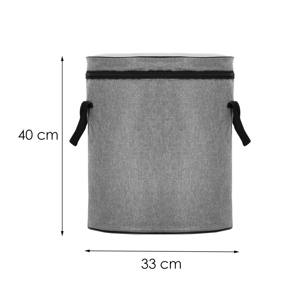 Cos depozitare haine sau jucarii, 40x33cm, bumbac si in, 43 l, gri Household NewTrend