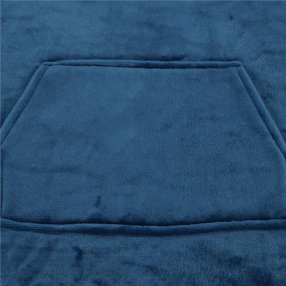 Patura tip hanorac, cu maneci, gluga si buzunare, material plus, marime universala, albastra Household NewTrend