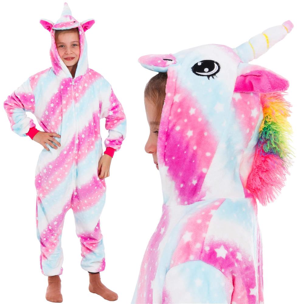 Pijama tip salopeta pentru copii, model unicorn, marime 130-140cm Household NewTrend