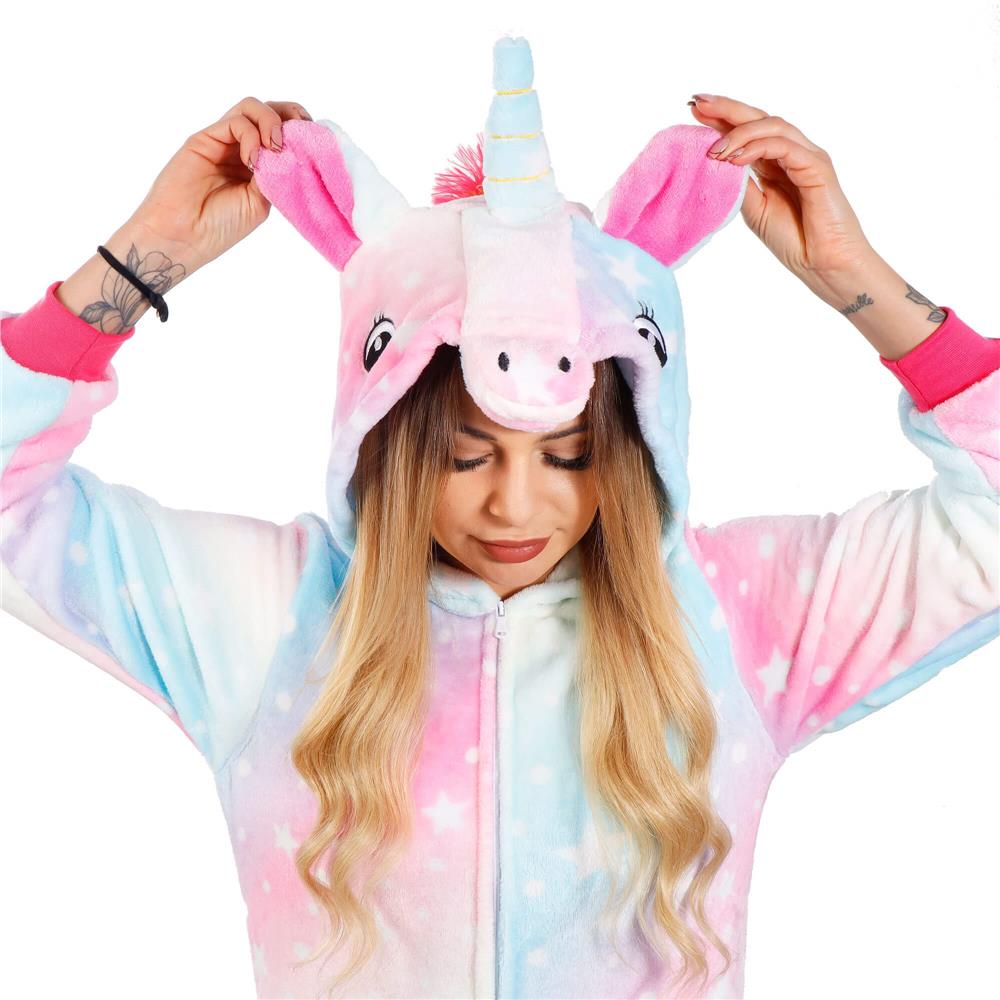 Pijama tip salopeta pentru dama, model unicorn, marime M Household NewTrend