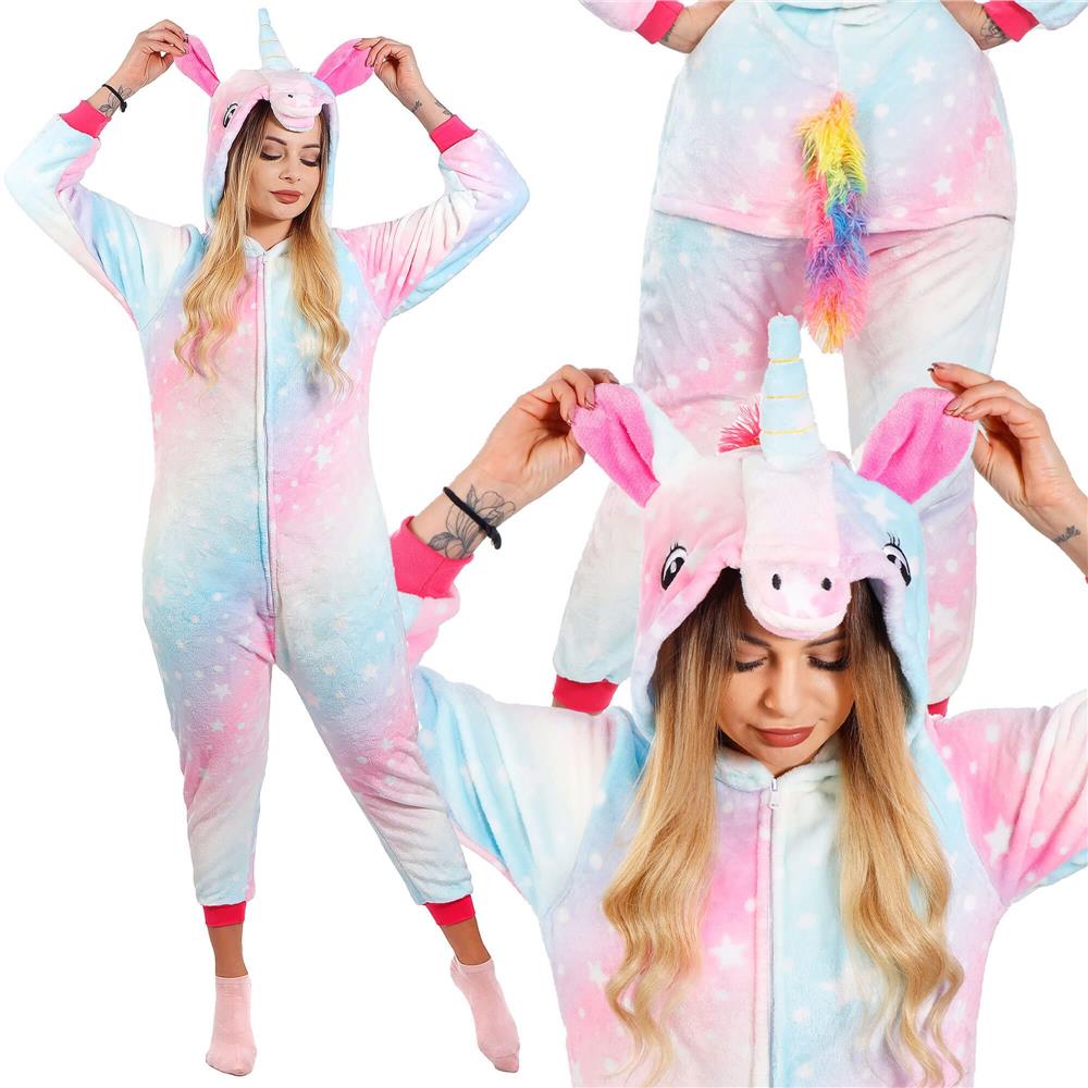 Pijama tip salopeta pentru dama, model unicorn, marime M Household NewTrend