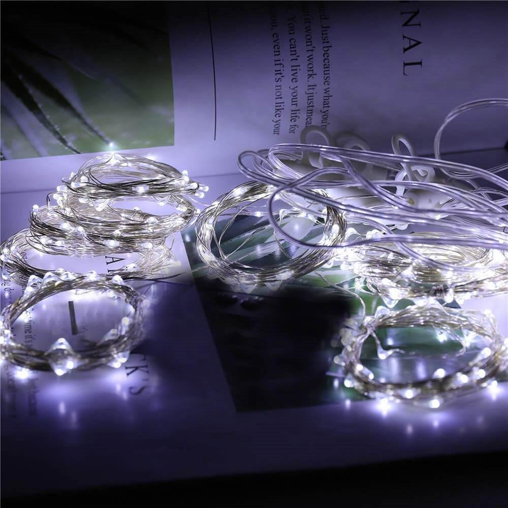 Ghirlanda luminoasa tip perdea 200 LED-uri, 2x2m, pentru interior, alimentare USB, alb Household NewTrend
