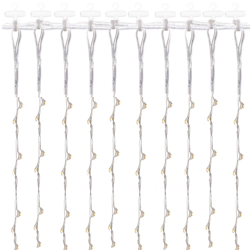 Ghirlanda luminoasa tip perdea 200 LED-uri, 2x2m, pentru interior, alimentare USB, alb cald (galben) Household NewTrend