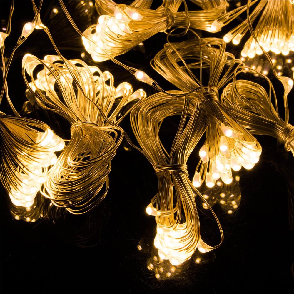 Ghirlanda luminoasa tip perdea 300 LED-uri, 3x3m, pentru interior, alimentare USB, alb cald (galben) Household NewTrend