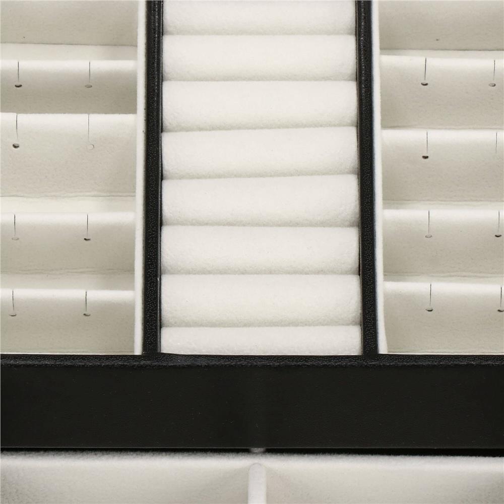 (DL) Cutie depozitare si organizare bijuterii, MDF, piele ecologica, 18 x 13,5 x 14cm, negru Household NewTrend
