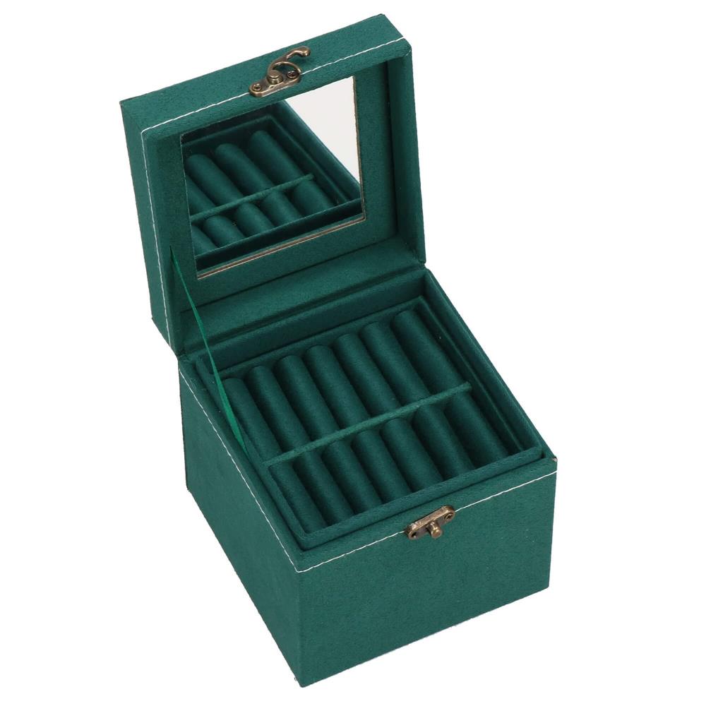 (DL) Cutie depozitare si organizare bijuterii, velur, 12x 12 x 12 cm, verde Household NewTrend