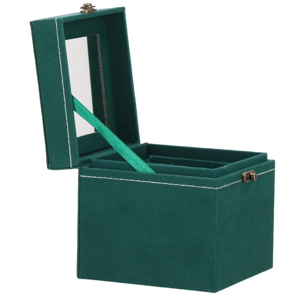 (DL) Cutie depozitare si organizare bijuterii, velur, 12x 12 x 12 cm, verde Household NewTrend
