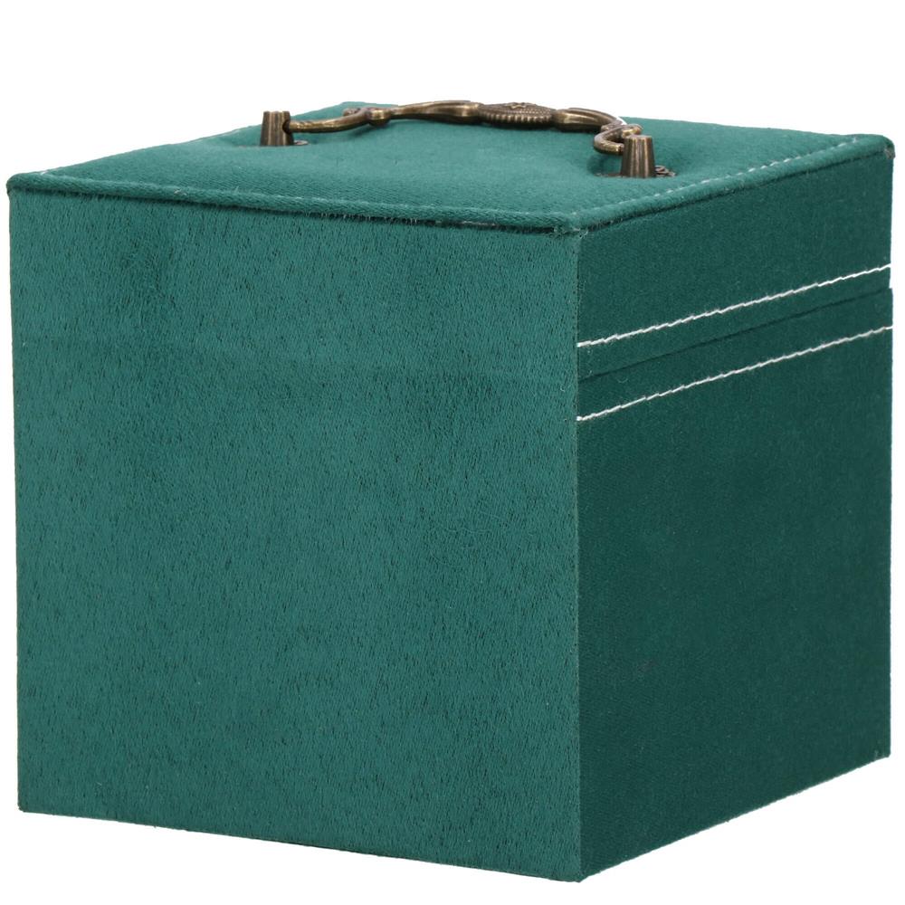 (DL) Cutie depozitare si organizare bijuterii, velur, 12x 12 x 12 cm, verde Household NewTrend