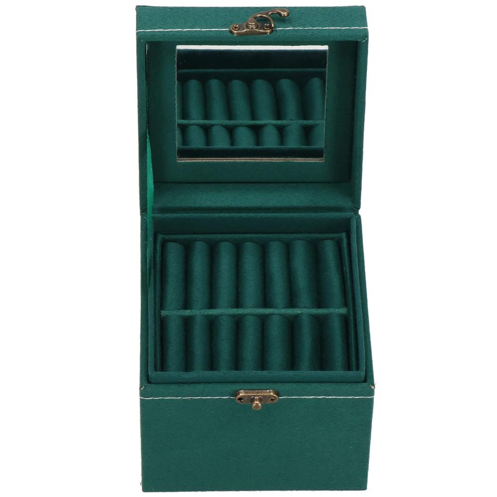 (DL) Cutie depozitare si organizare bijuterii, velur, 12x 12 x 12 cm, verde Household NewTrend