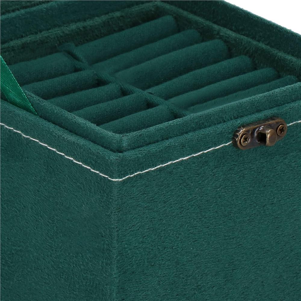 (DL) Cutie depozitare si organizare bijuterii, velur, 12x 12 x 12 cm, verde Household NewTrend