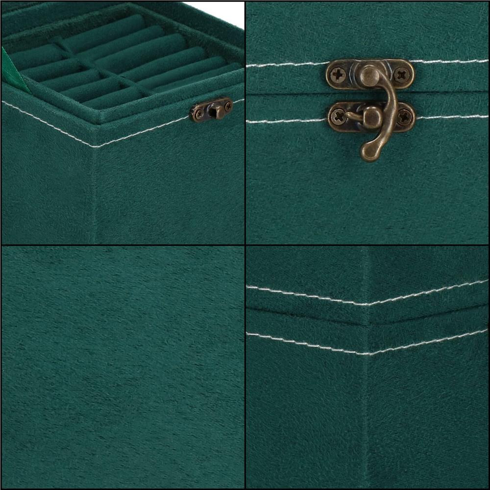 (DL) Cutie depozitare si organizare bijuterii, velur, 12x 12 x 12 cm, verde Household NewTrend