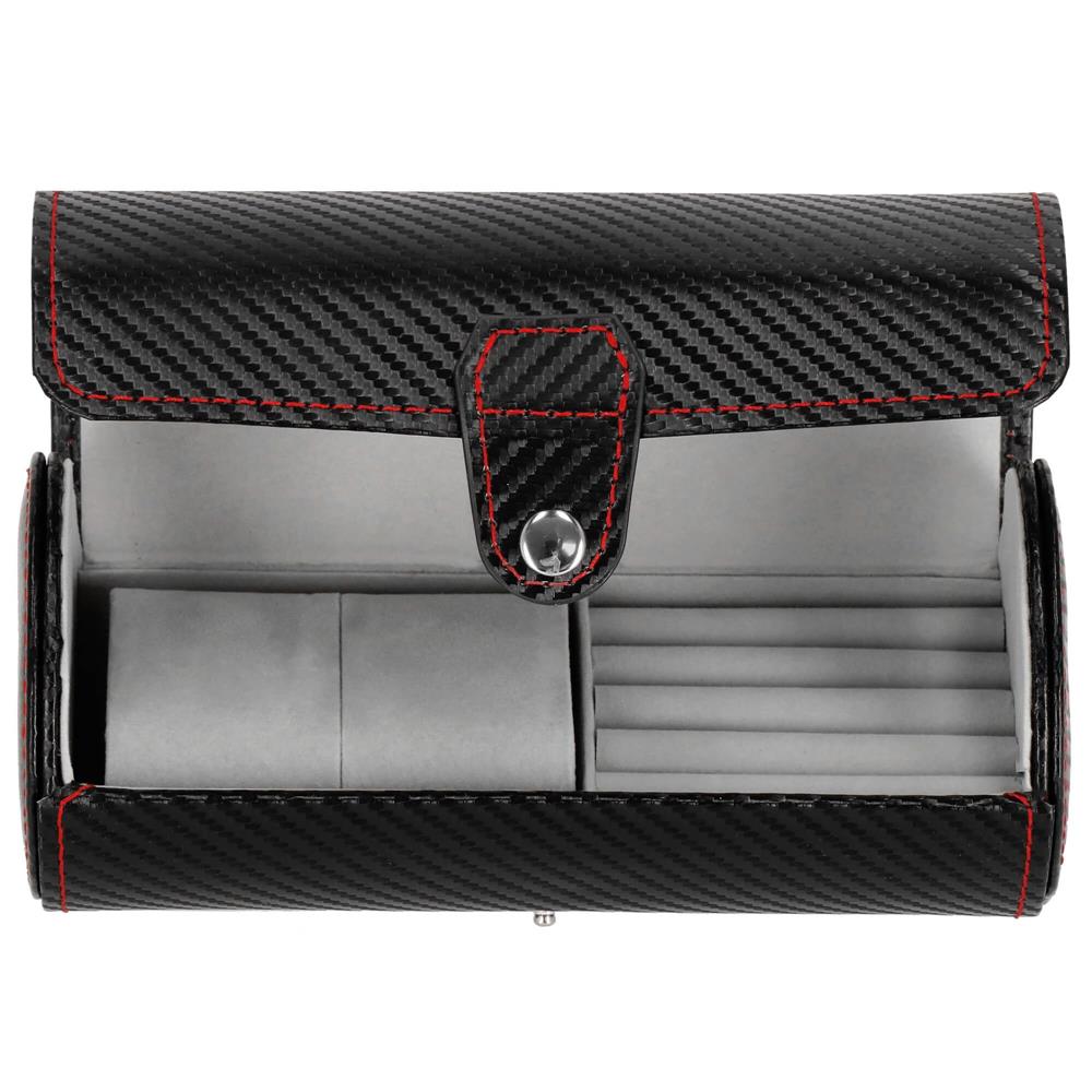 (DL) Cutie depozitare si organizare ceasuri si alte accesorii, MDF, piele ecologica, 20x9cm, negru Household NewTrend