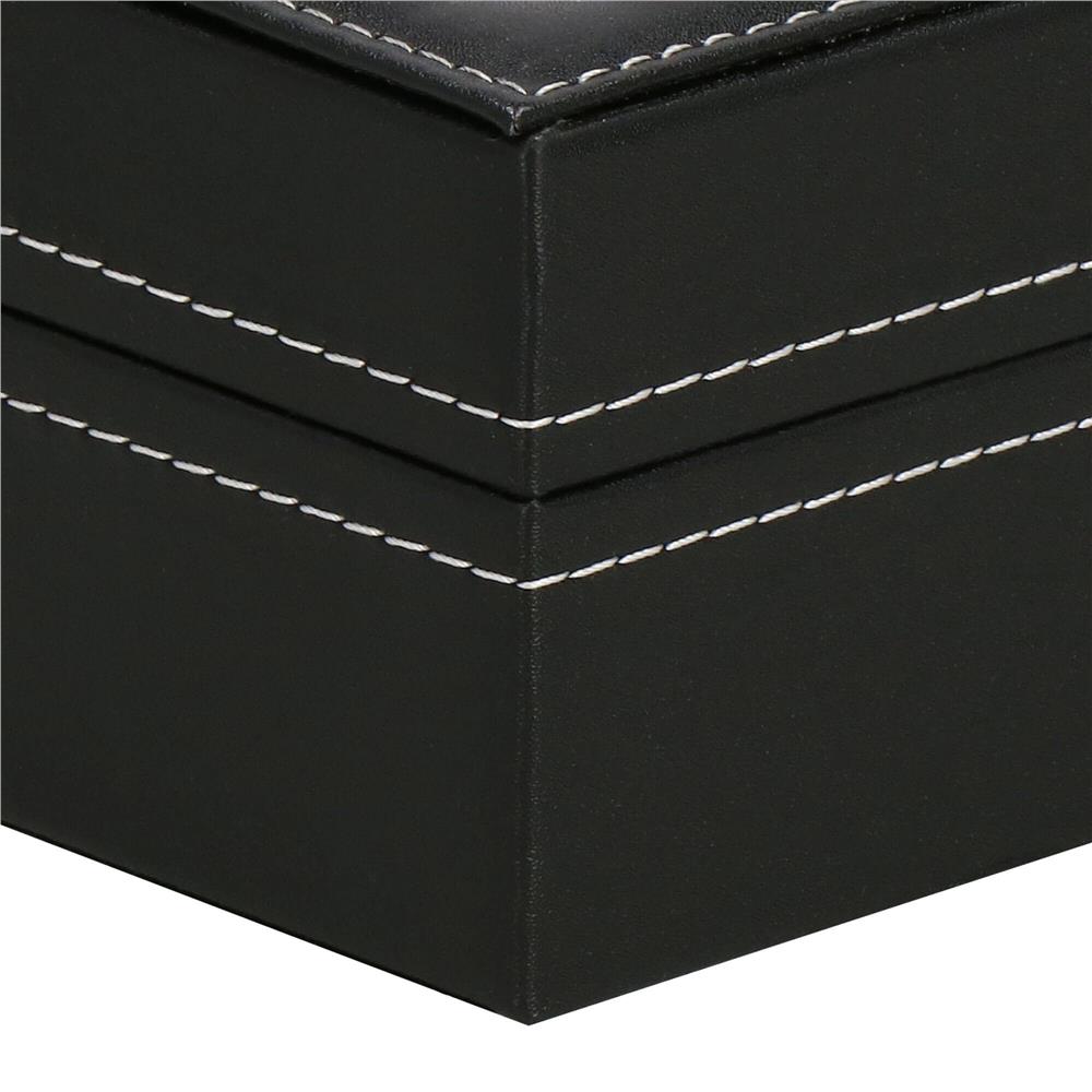 Cutie depozitare si organizare ceasuri, MDF, piele ecologica, 30x11x8cm, negru Household NewTrend