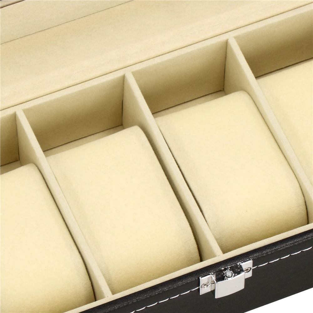 Cutie depozitare si organizare ceasuri, MDF, piele ecologica, 30x11x8cm, negru Household NewTrend