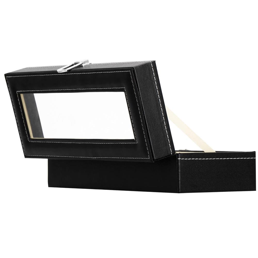 Cutie depozitare si organizare ceasuri, MDF, piele ecologica, 30x11x8cm, negru Household NewTrend