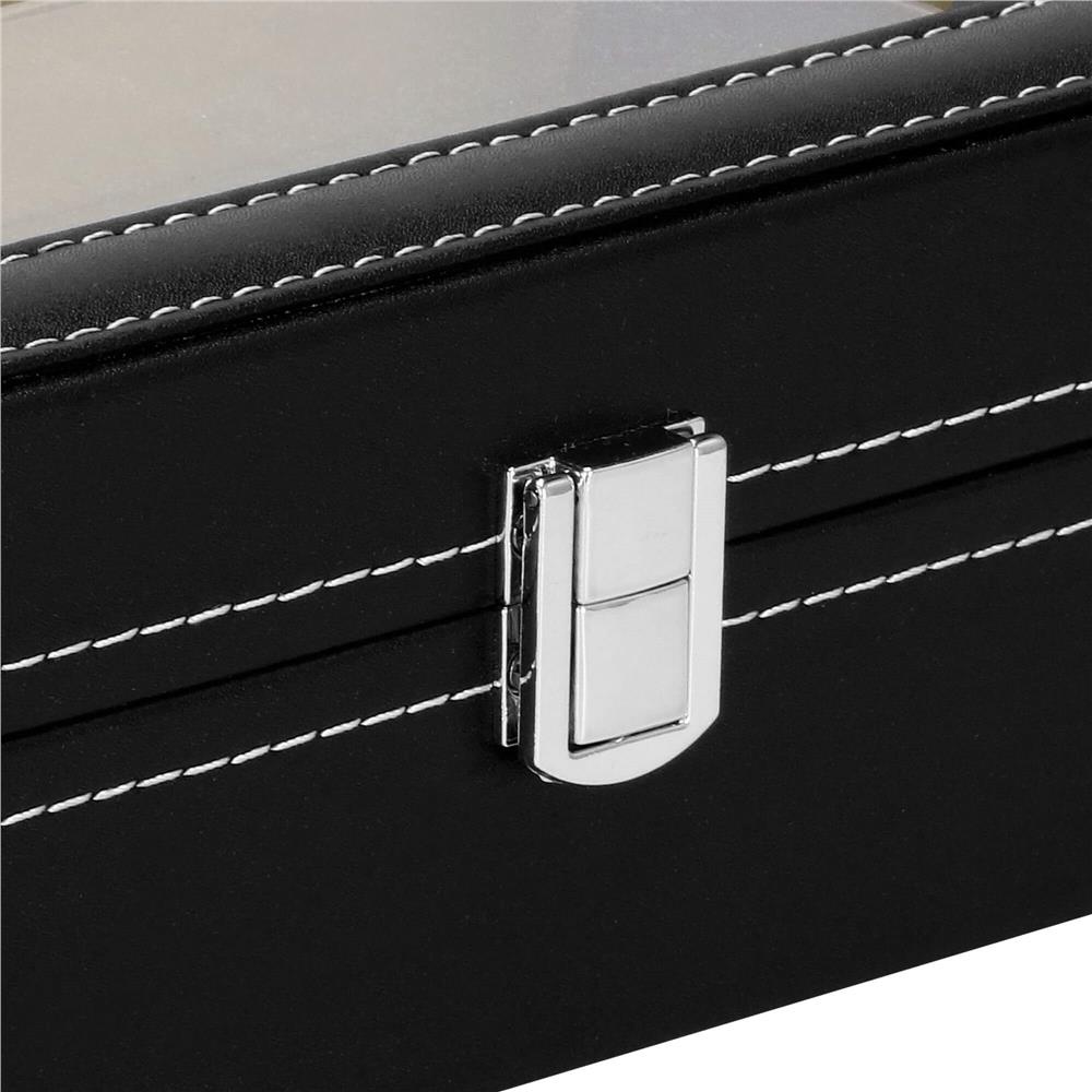 Cutie depozitare si organizare ceasuri, MDF, piele ecologica, 30x11x8cm, negru Household NewTrend