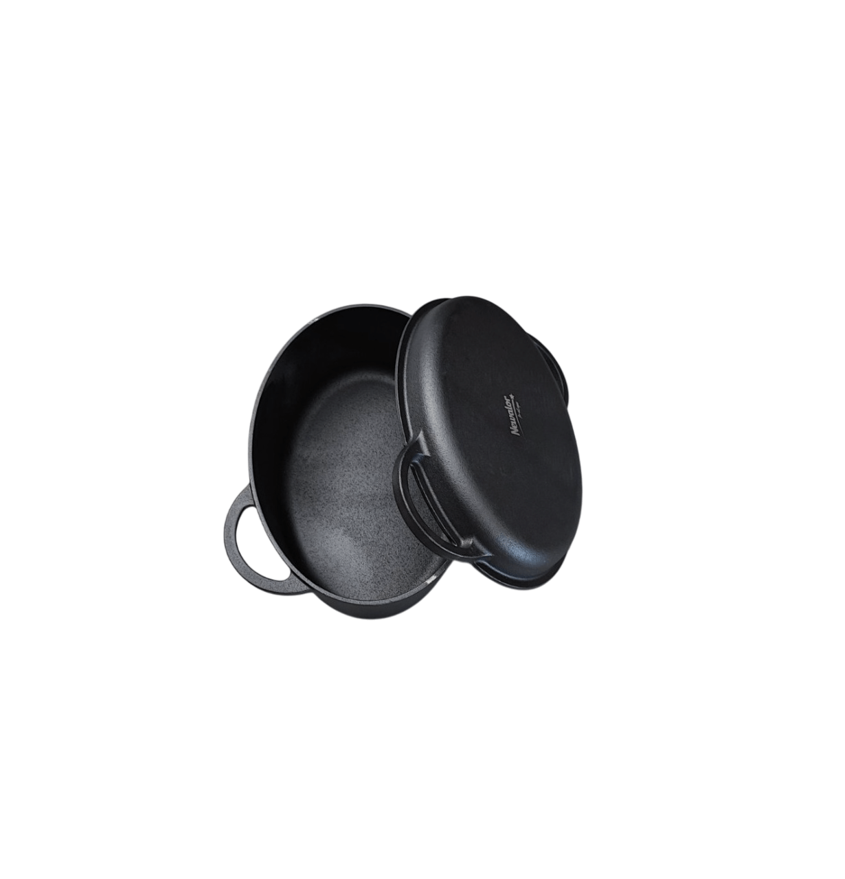 Oala ovală din fontă pentru friptură de rață 2în1 – 38*26*12 cm cu mâner Handy KitchenServ