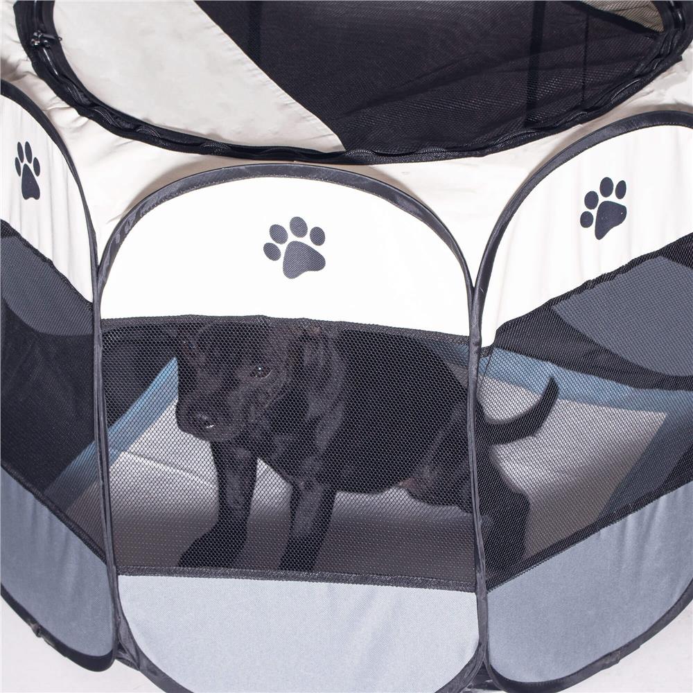 Tarc pliabil pentru animale de companie, diametru 91cm, gri crem Household NewTrend