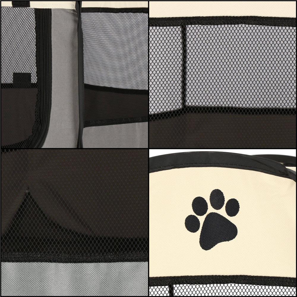 Tarc pliabil pentru animale de companie, diametru 91cm, gri crem Household NewTrend