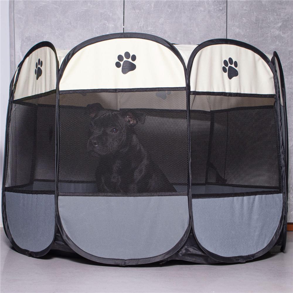 Tarc pliabil pentru animale de companie, diametru 91cm, gri crem Household NewTrend