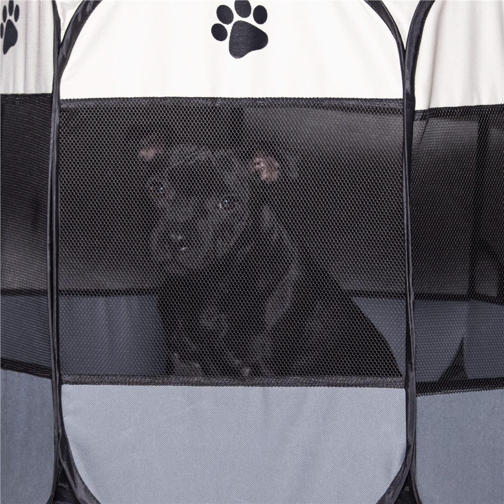 Tarc pliabil pentru animale de companie, diametru 91cm, gri crem Household NewTrend