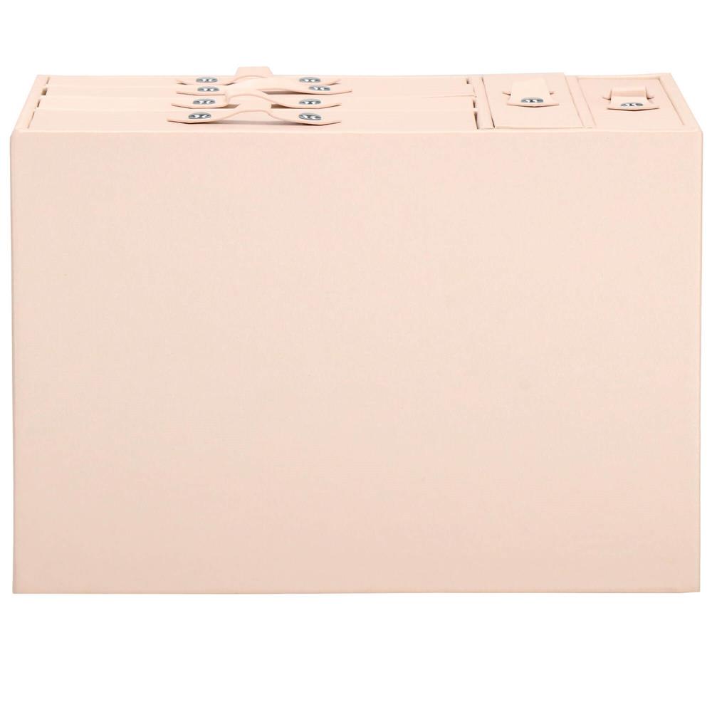 (DL) Cutie depozitare si organizare bijuterii, piele ecologica + velur, 26 x 22 x 18 cm, roz Household NewTrend