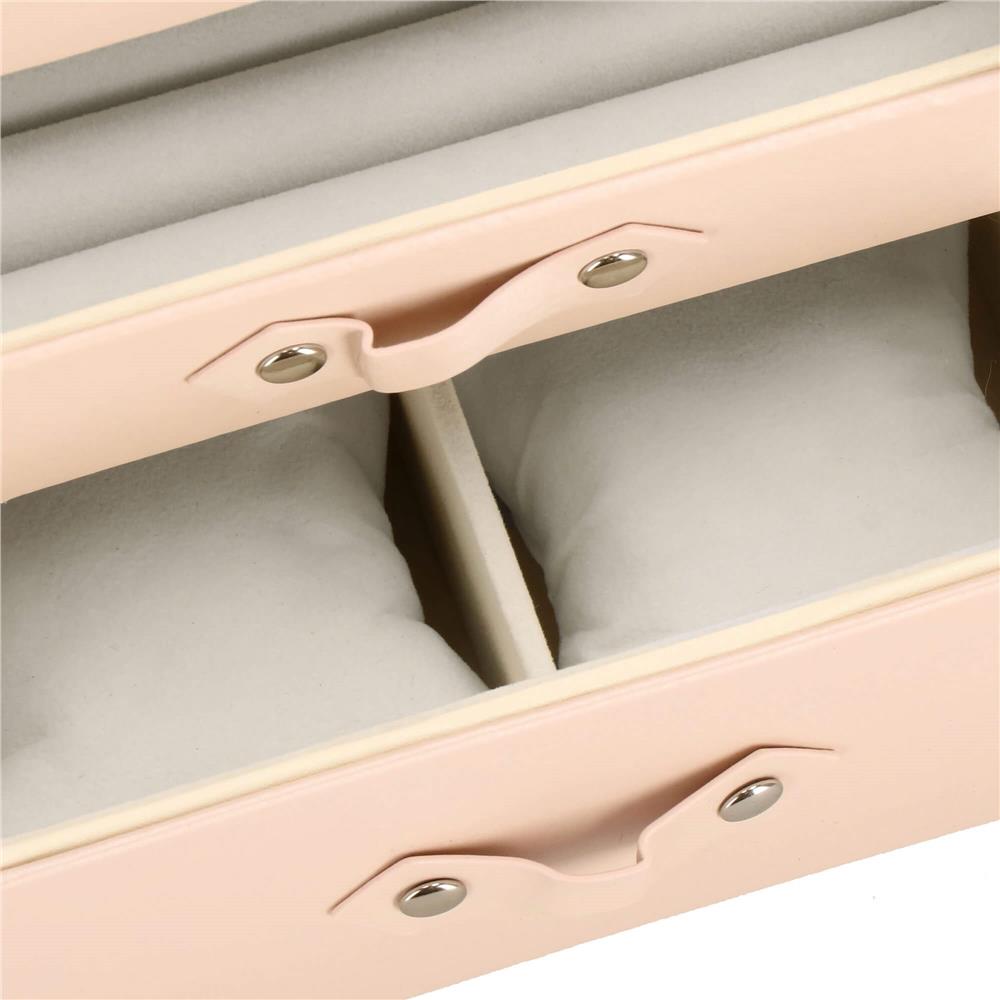 (DL) Cutie depozitare si organizare bijuterii, piele ecologica + velur, 26 x 22 x 18 cm, roz Household NewTrend