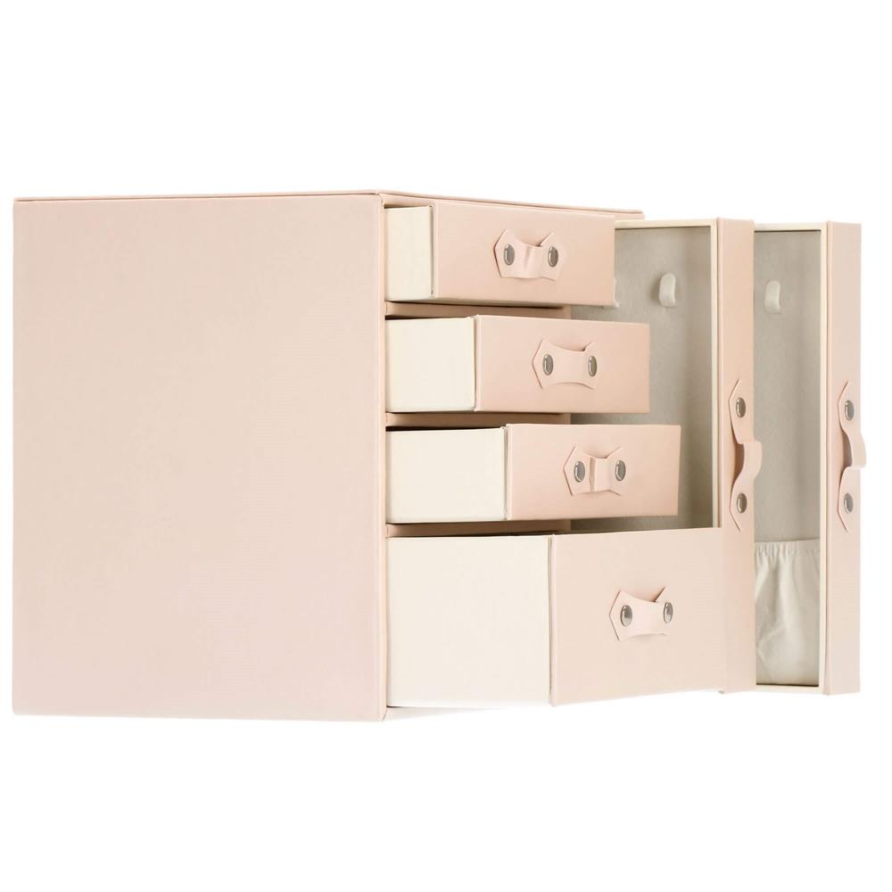 (DL) Cutie depozitare si organizare bijuterii, piele ecologica + velur, 26 x 22 x 18 cm, roz Household NewTrend