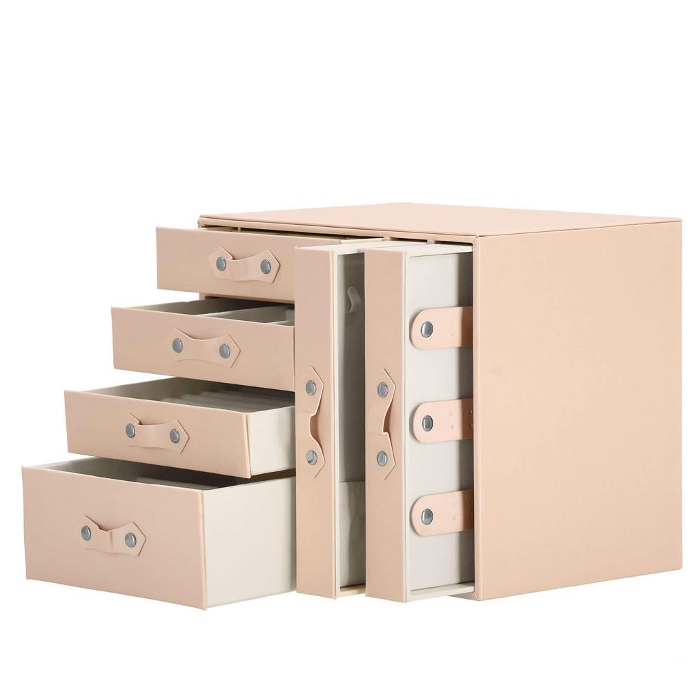 (DL) Cutie depozitare si organizare bijuterii, piele ecologica + velur, 26 x 22 x 18 cm, roz Household NewTrend