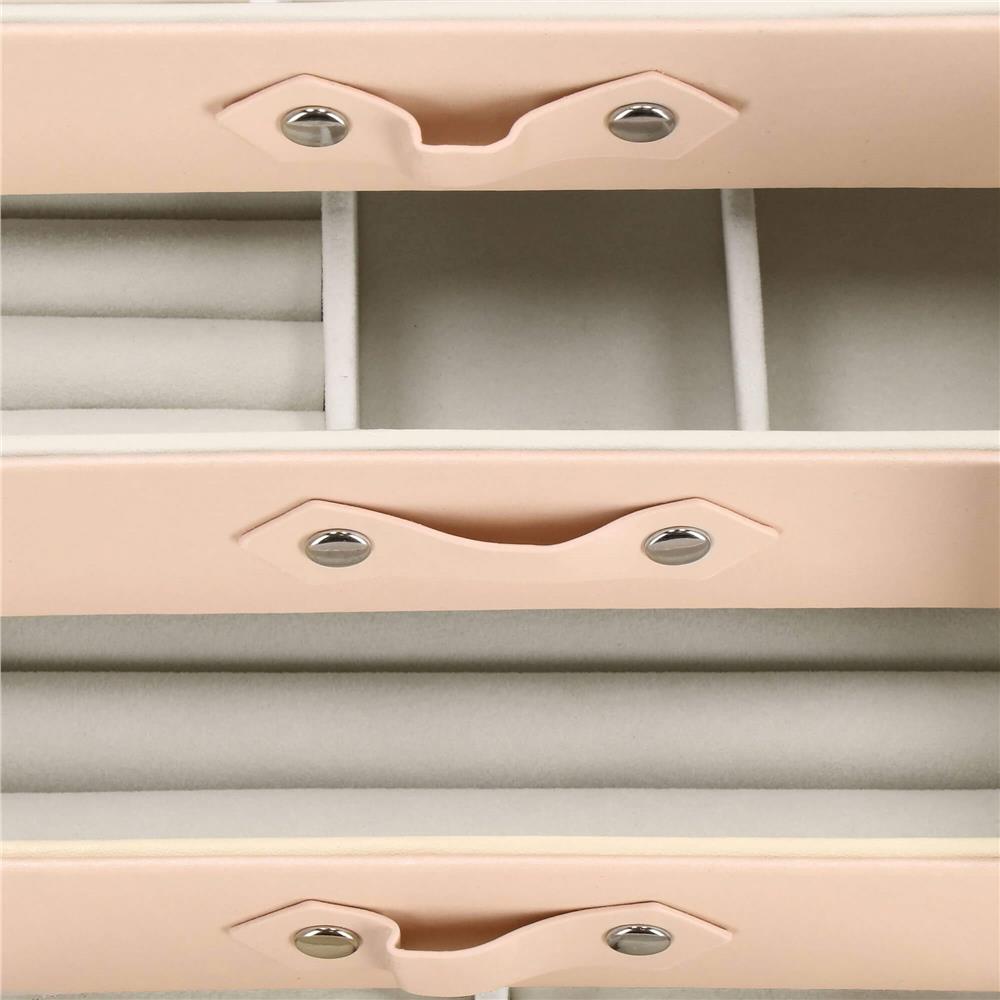 (DL) Cutie depozitare si organizare bijuterii, piele ecologica + velur, 26 x 22 x 18 cm, roz Household NewTrend