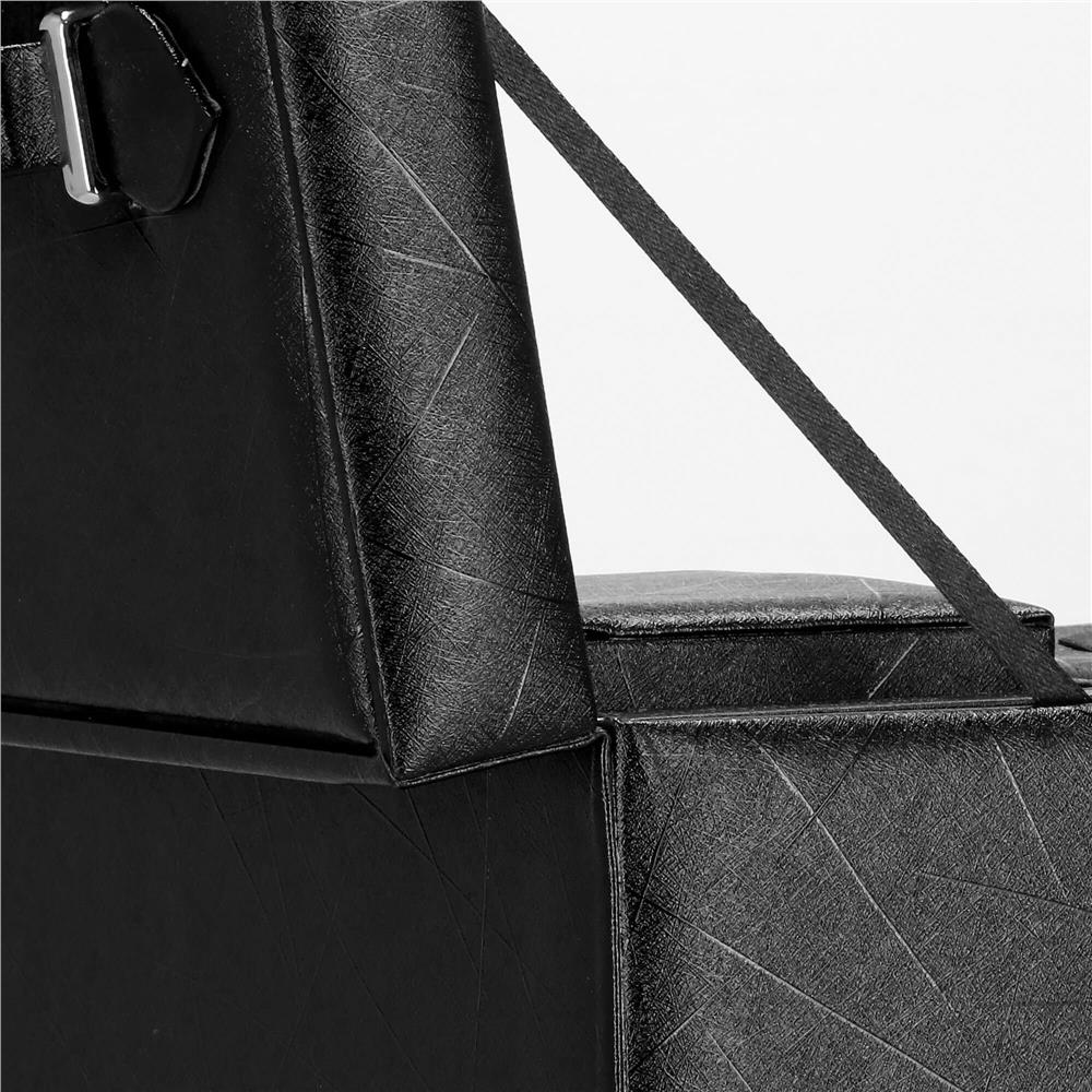 Cutie depozitare si organizare bijuterii, piele ecologica + velur, 26 x 21,5 x 19 cm, negru Household NewTrend