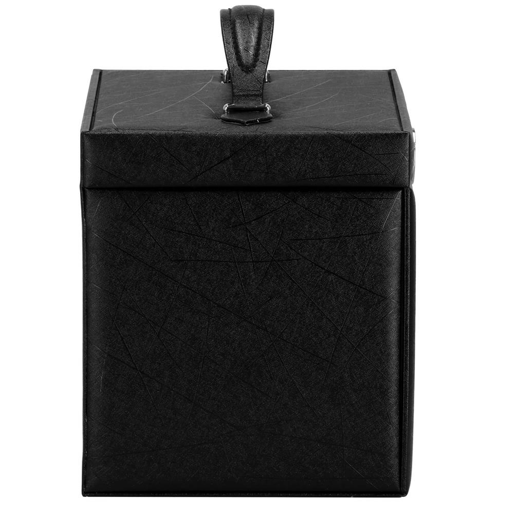 Cutie depozitare si organizare bijuterii, piele ecologica + velur, 26 x 21,5 x 19 cm, negru Household NewTrend